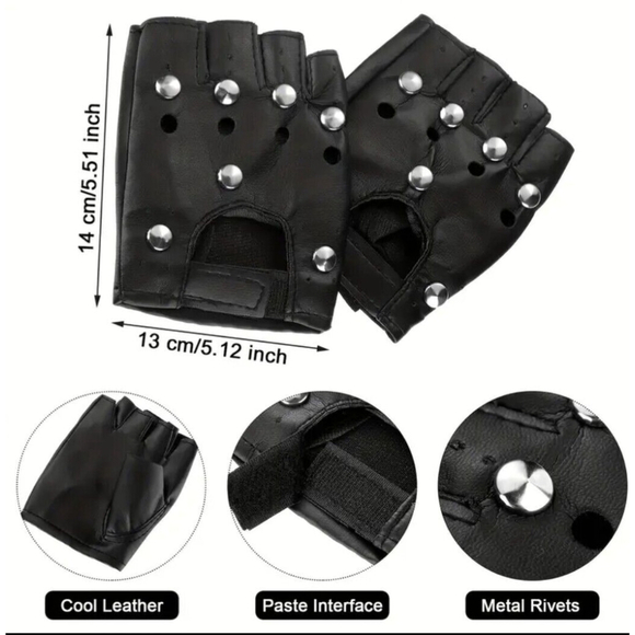 Halloween Costume Biker Rocker Costumes '90s Cosplay Punk Rock Costume - Picture 6 of 10